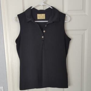 Sport Haley Black 4 Button Women's Sleeveless Golf Polo